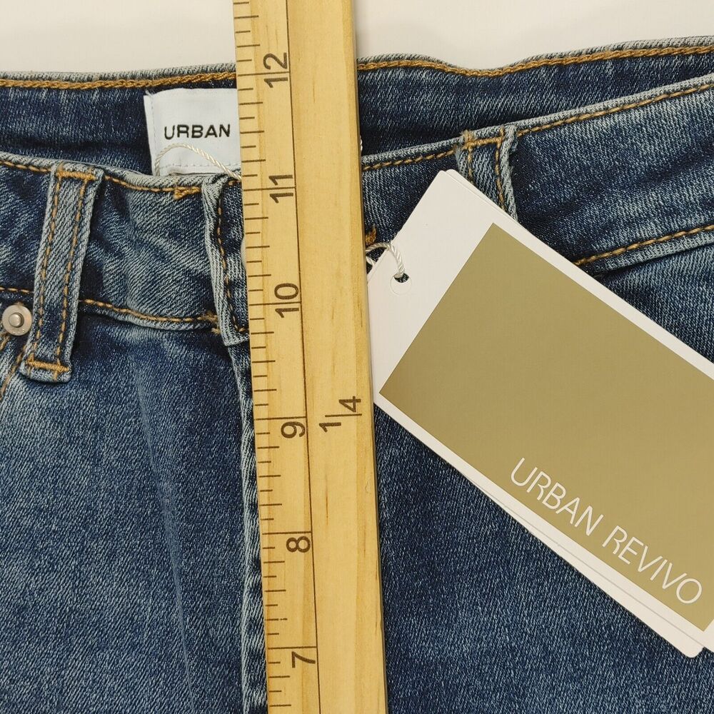 Urban Revivo ASOS Split Hem Flare Jeans NWT Blue High Rise Bootcut Size 4 - Picture 14 of 16